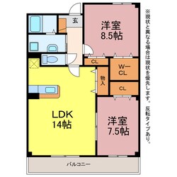 モデストコザカイの物件間取画像